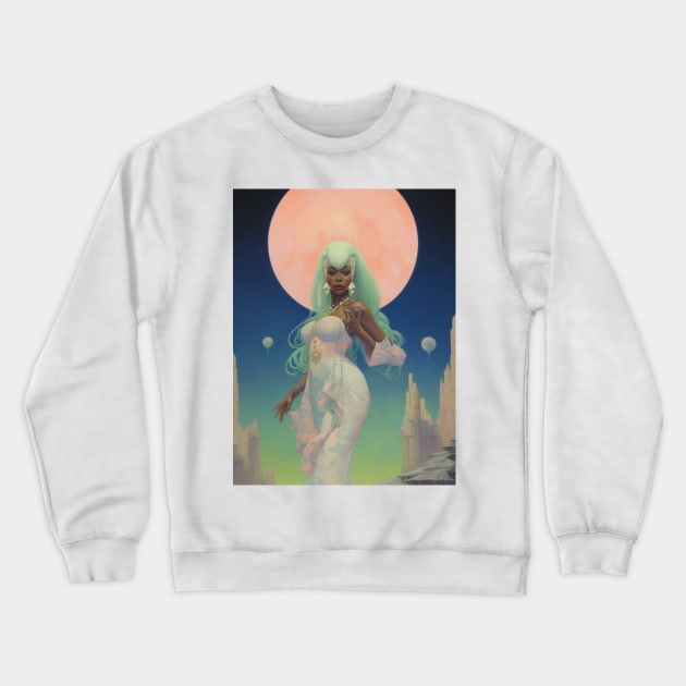 Goddess Arrives Crewneck Sweatshirt by PlushFutura